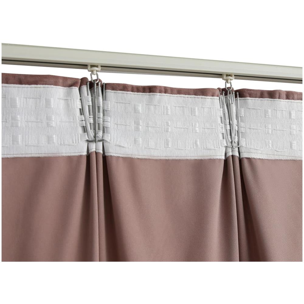 Tende Oscuranti Con Ganci 2 Pz Rosa Antico In Velluto 140x225cm - Foto 6