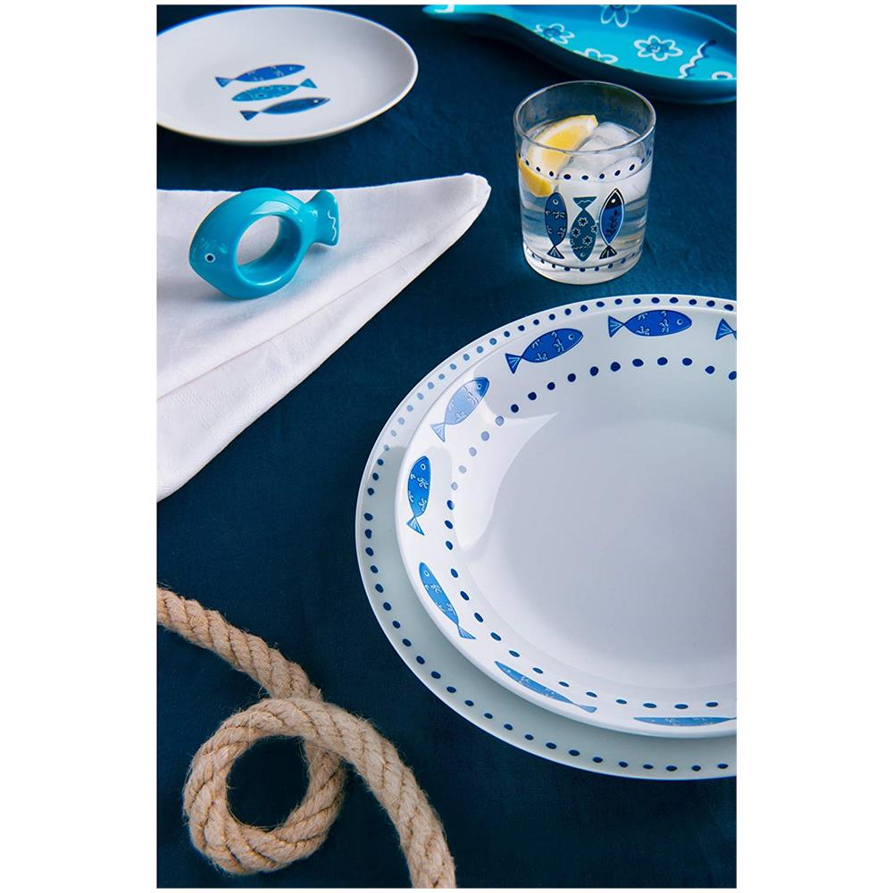 50249 Ocean Servizio Tavola, Porcellana, Bianco / azzurro - Foto 2