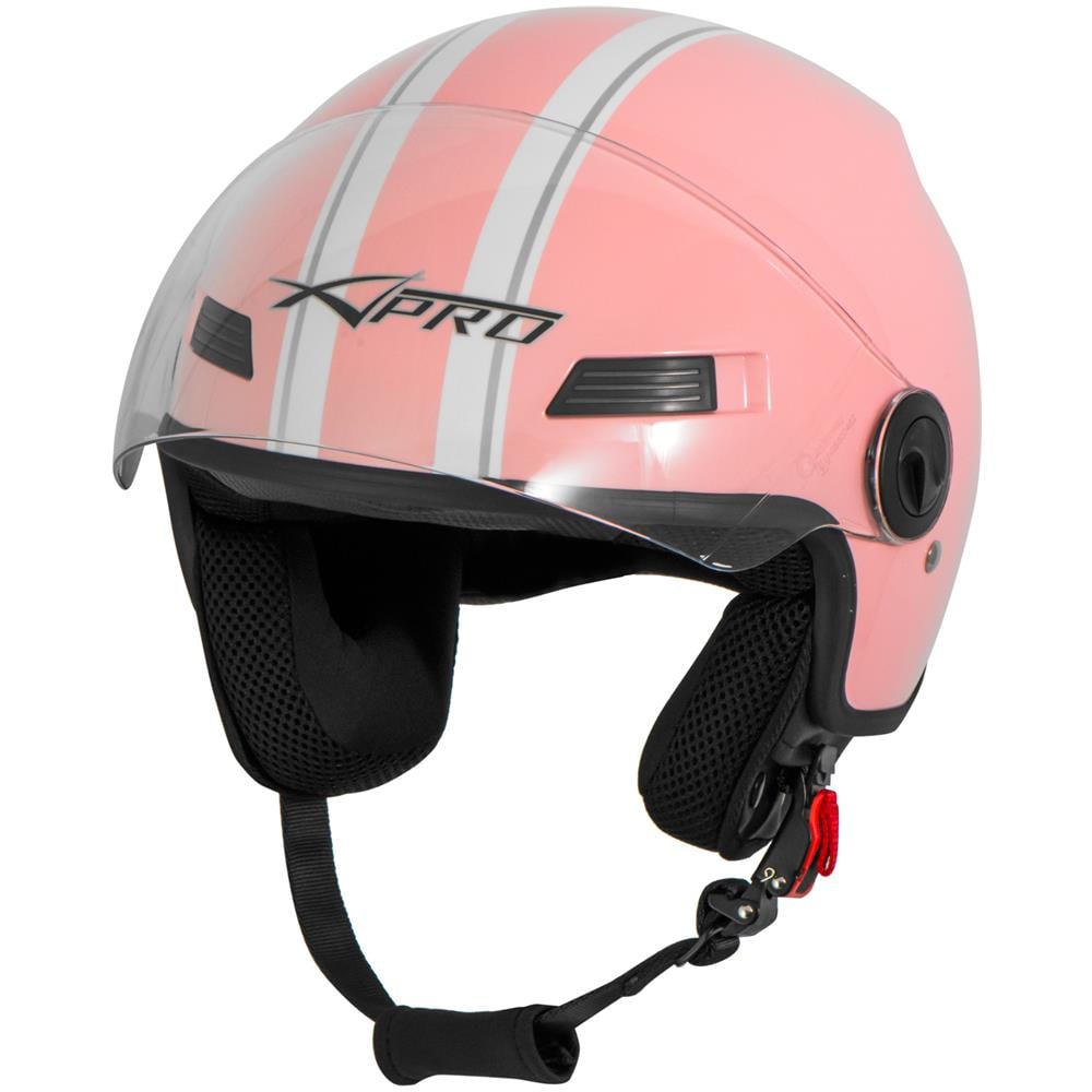 Casco Jet Scooter Moto Quad Omologato Ece 22 05 Visiera Rosa Xs - Foto 5