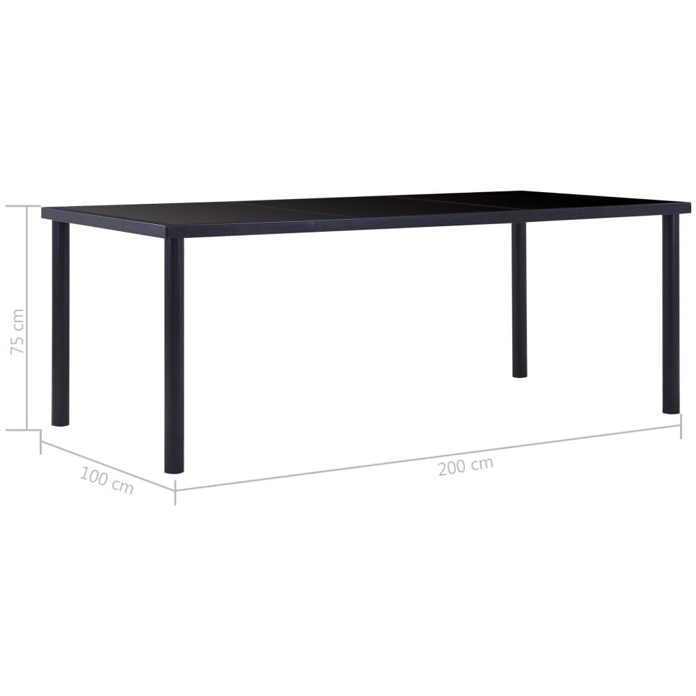 Tavolo Da Pranzo Nero 200x100x75 Cm In Vetro Temperato - Foto 5