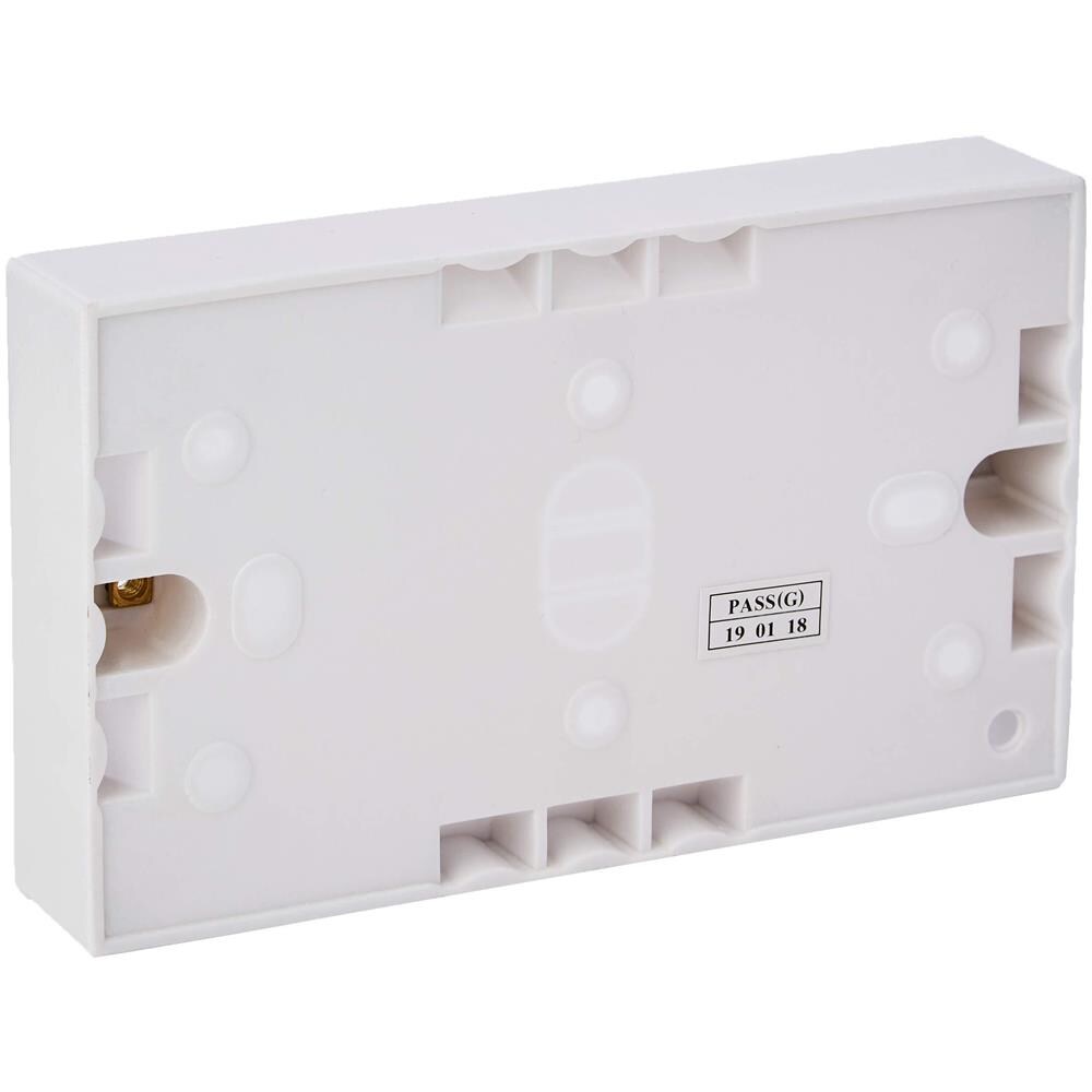 Bh02612 Modellato Di Superficie Scatola Da Incasso Box 2-gang Doppio 25 Mm (1 Pollice) Di Profondit - Bianco - Foto 1