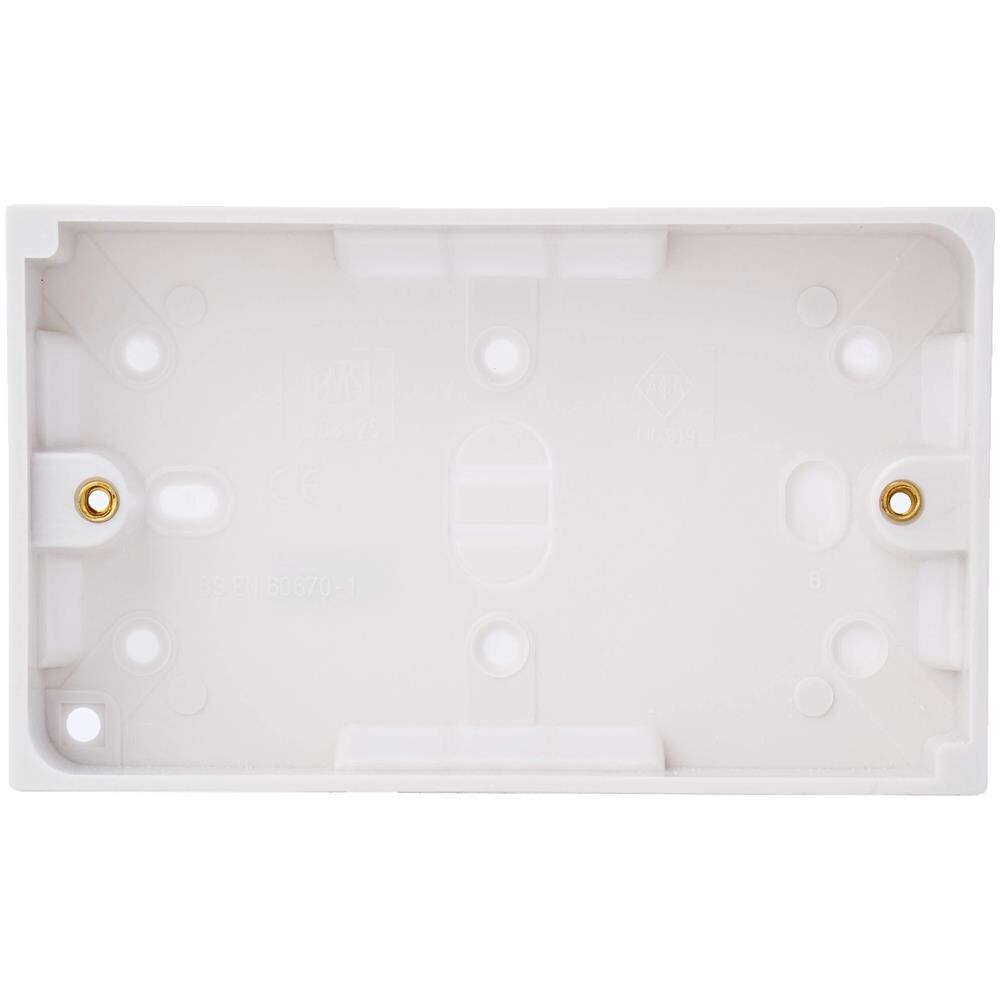 Bh02612 Modellato Di Superficie Scatola Da Incasso Box 2-gang Doppio 25 Mm (1 Pollice) Di Profondit - Bianco - Foto 2