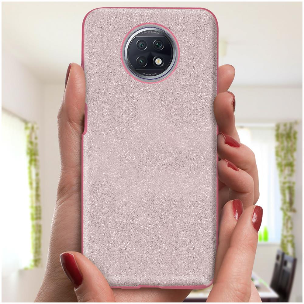 Cover Xiaomi Redmi Note 9t 5g Silicone Semi-rigido Con Paillette Amovibili Rosa - Foto 2