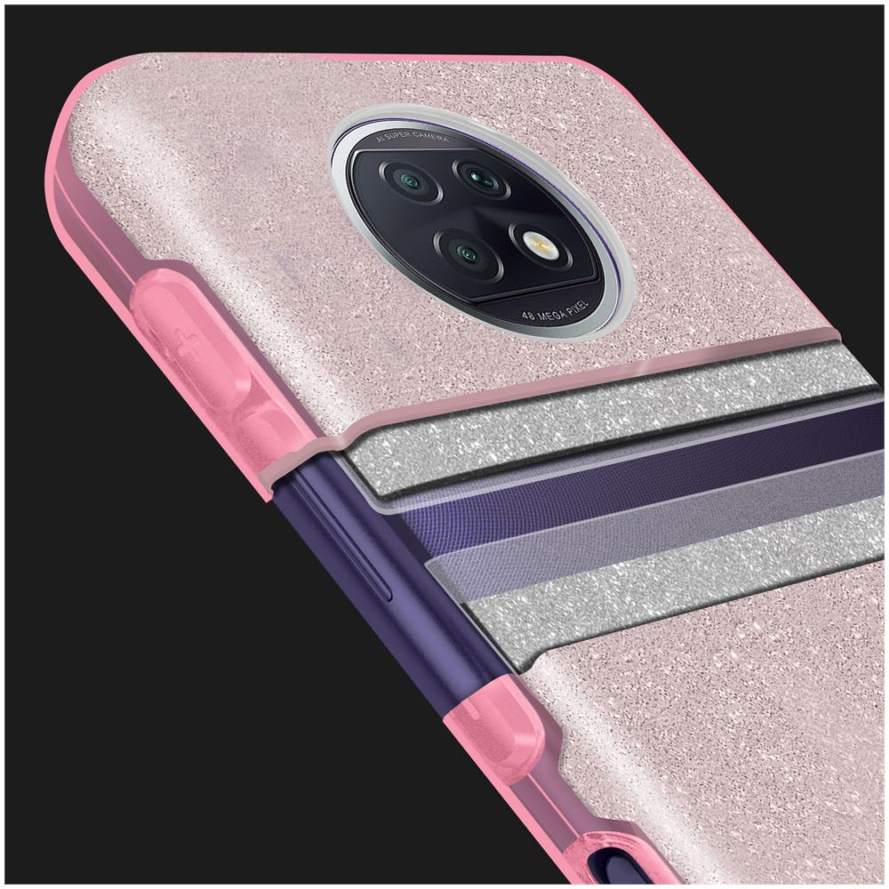 Cover Xiaomi Redmi Note 9t 5g Silicone Semi-rigido Con Paillette Amovibili Rosa - Foto 5