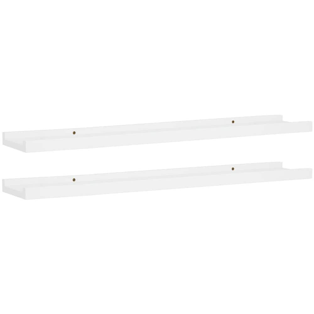 Mensole Con Sporgenza 2 Pz Bianche 80x9x3 Cm Mdf - Foto 2