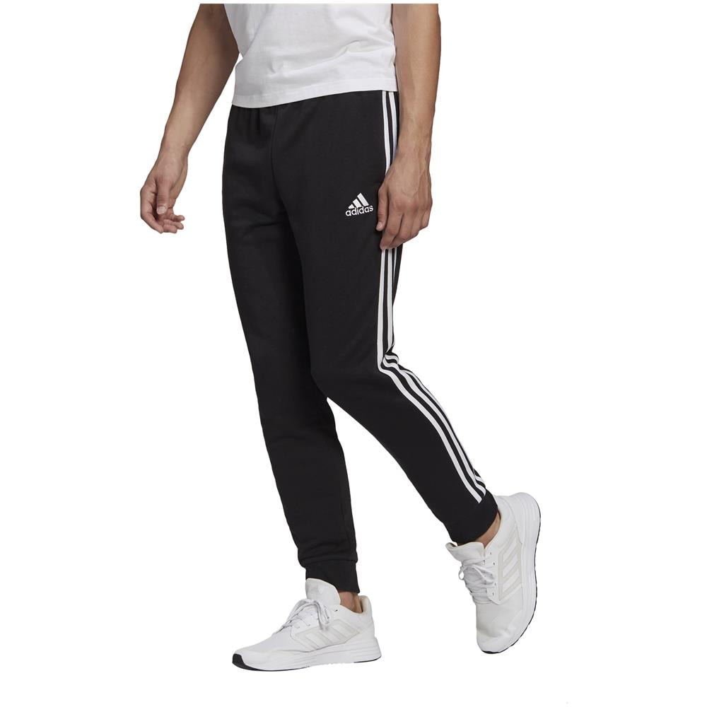 Pantalone Da Uomo Essentials French Terry Tapered Cuff 3-stripes Nero Taglia S Codice Gk8831 - Foto 1