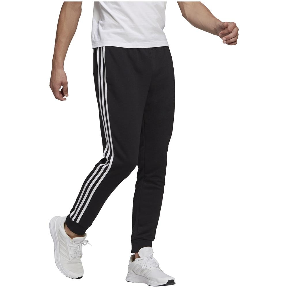 Pantalone Da Uomo Essentials French Terry Tapered Cuff 3-stripes Nero Taglia S Codice Gk8831 - Foto 5