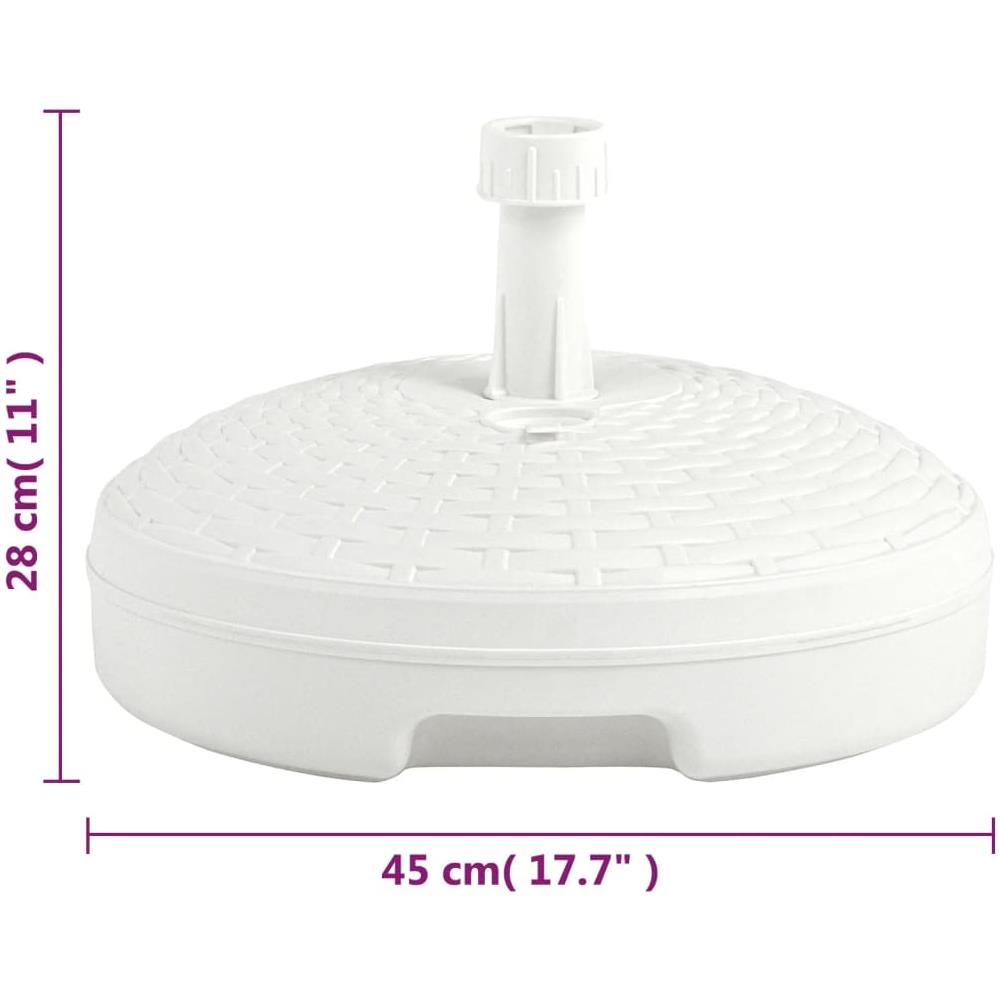 Base Ombrellone Riempibile con Sabbia / Acqua 20L Bianca Plastica - Foto 2