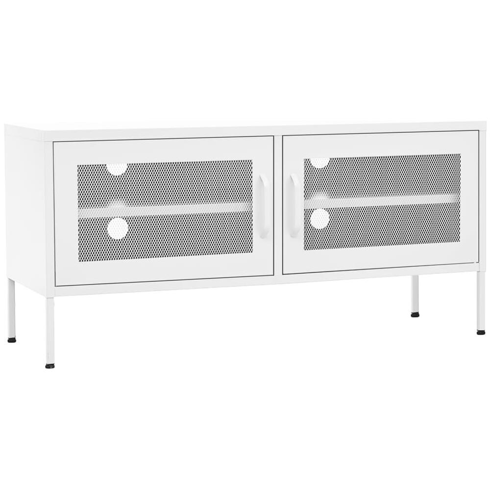 Mobile Tv Bianco 105x35x50 Cm In Acciaio - Foto 2
