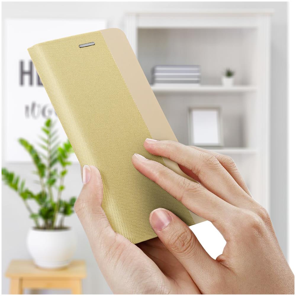 Custodia In Tessuto Per Galaxy S22 Ultra Porta-carte Collezione Sensitive Oro - Foto 5