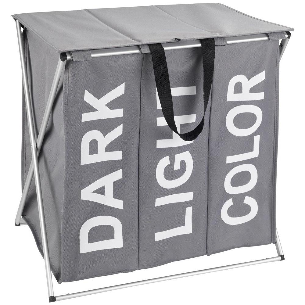 Cestino A Tre Camere Per Biancheria Intima Sporca, Contenitore Portabiancheria Pieghevole Trio Top - 57 X 57 X 38, - Foto 1