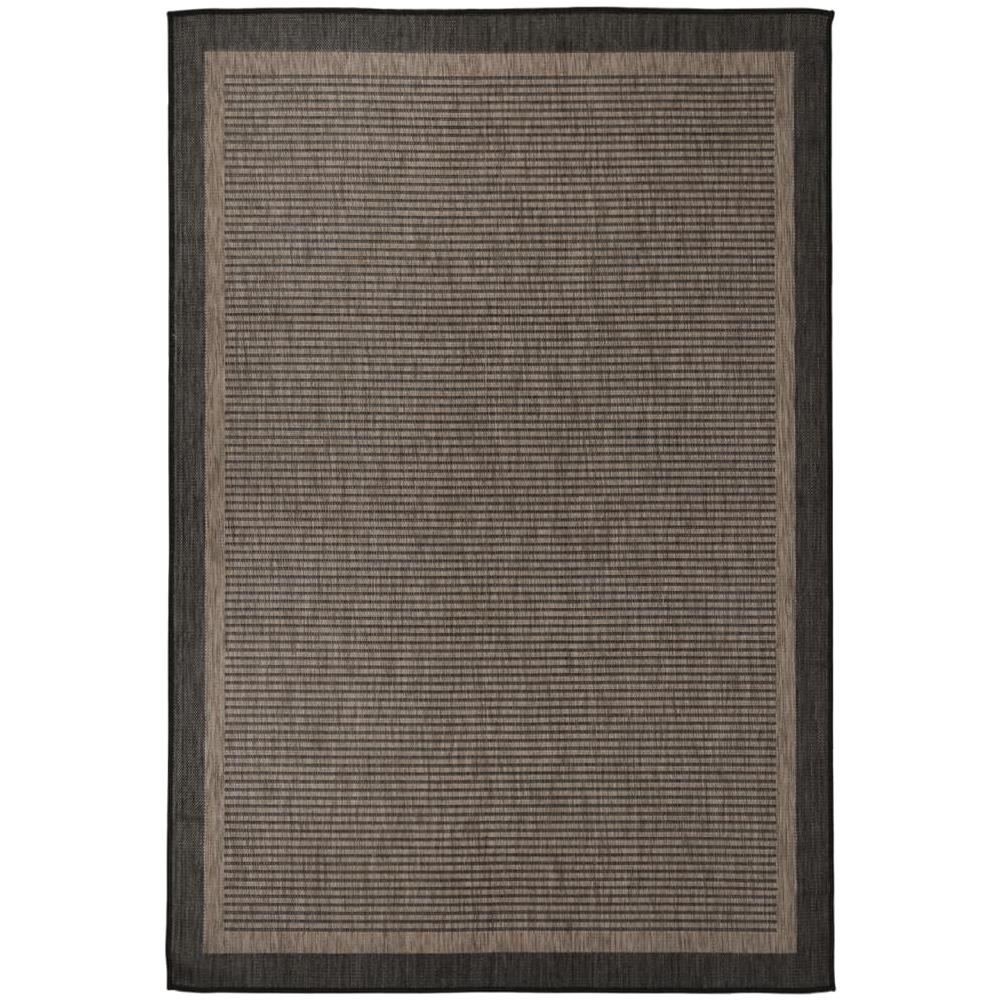 Tappeto Da Esterni A Tessitura Piatta 160x230 Cm Marrone Scuro - Foto 1