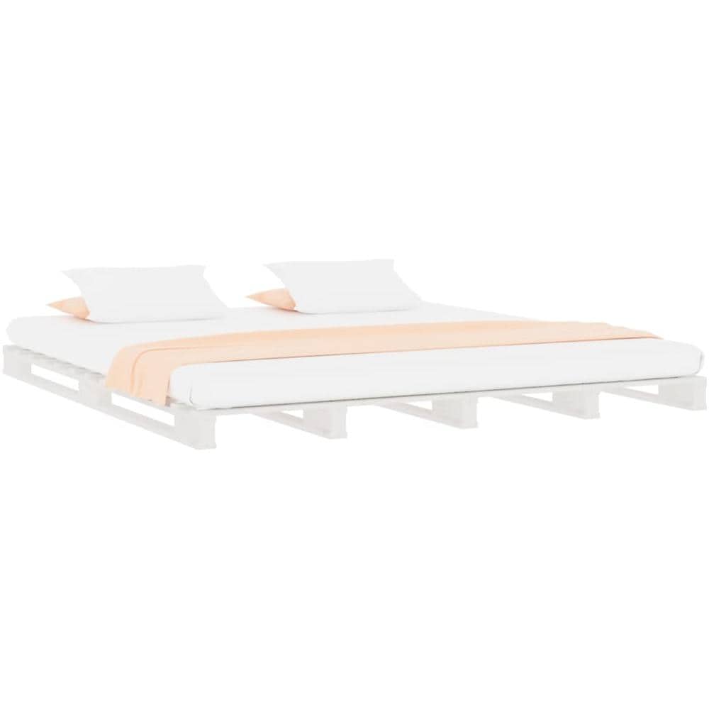 Letto a Pallet Bianco 120x190 cm Small Double Legno di Pino - Foto 3