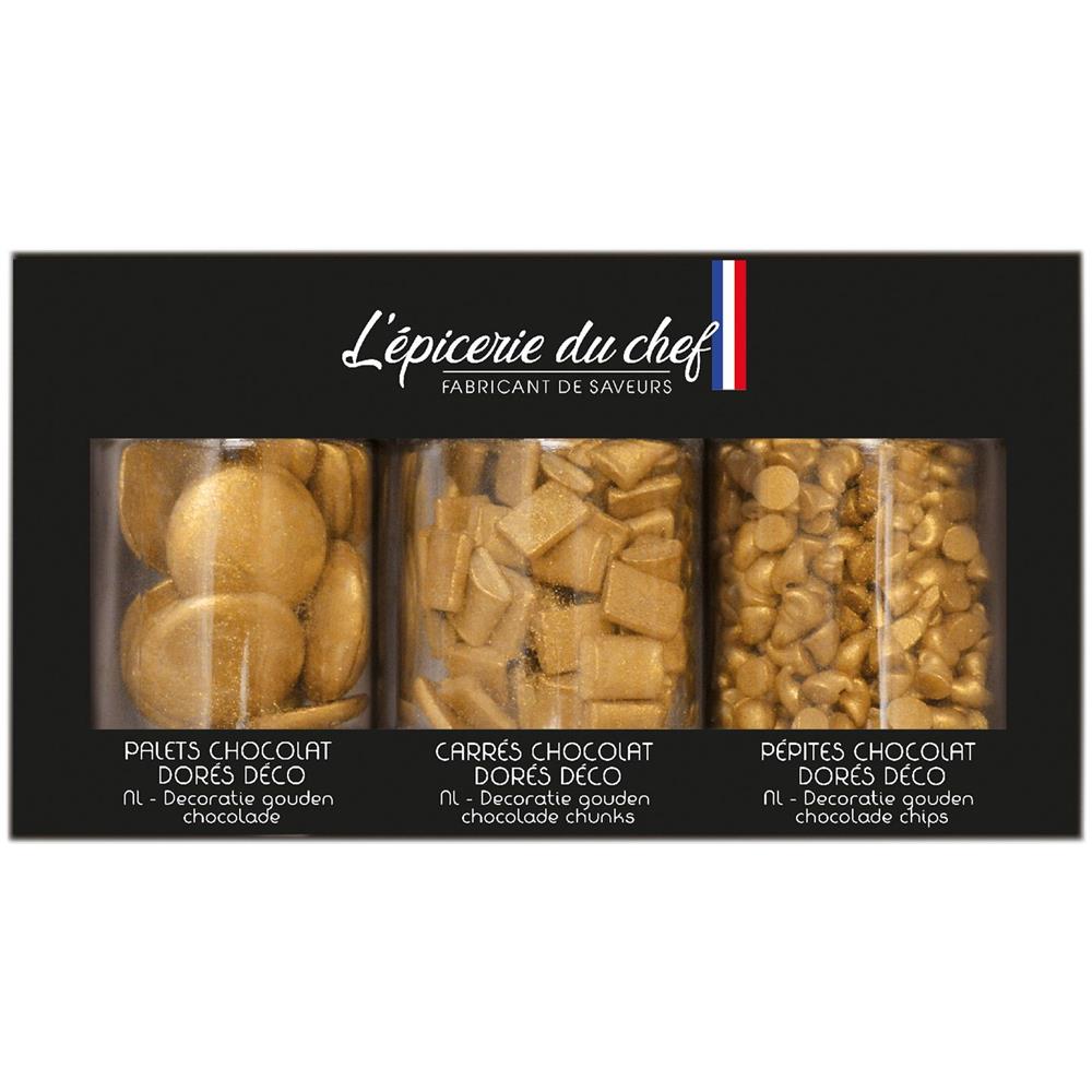 3 Vasetti Decorazioni Al Cioccolato Dorato Per Pasticceria - Foto 1