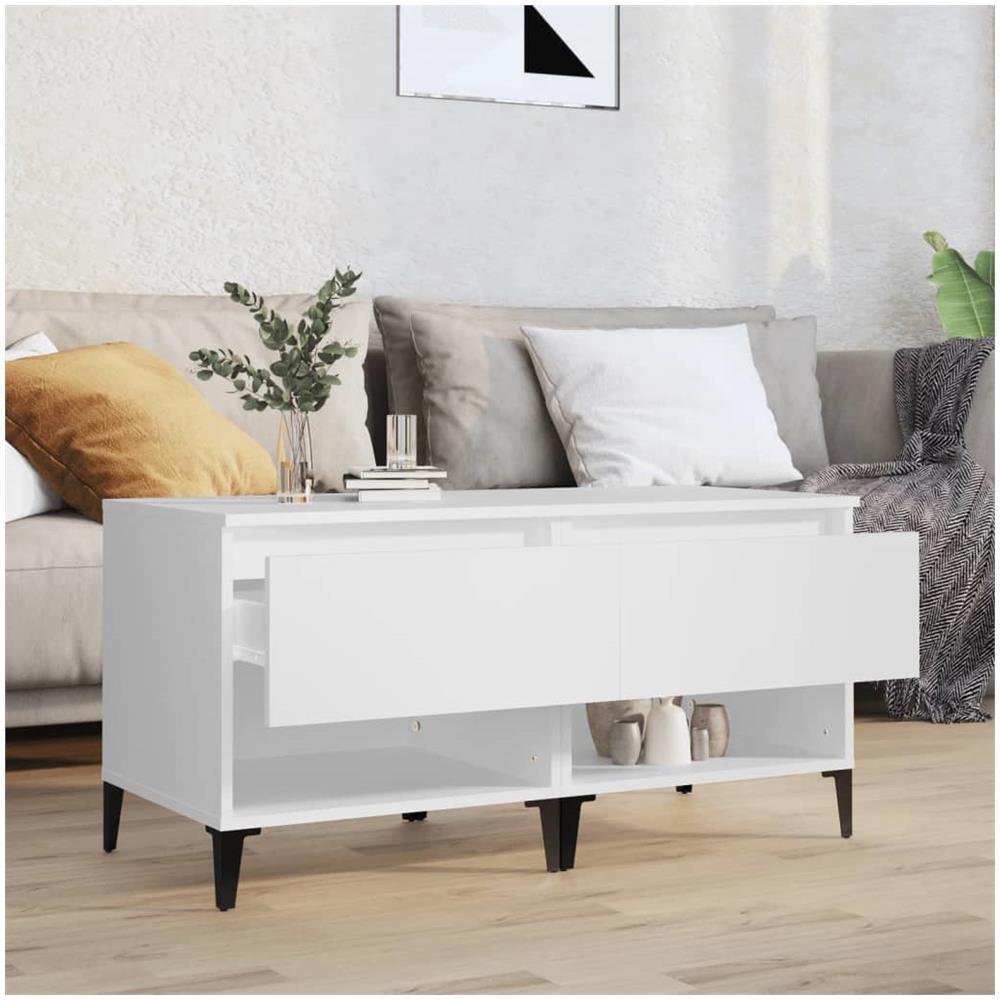 Tavolini 2 Pz Bianchi 50x46x50 Cm In Legno Multistrato - Foto 3