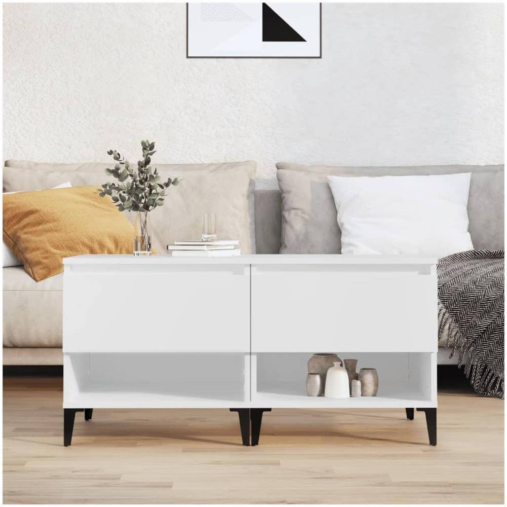 Tavolini 2 Pz Bianchi 50x46x50 Cm In Legno Multistrato - Foto 1
