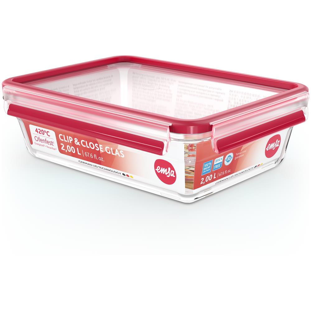 CLIP & CLOSE N1041100 recipiente per cibo Rettangolare Scatola 2 L Trasparente 1 pz - Foto 3