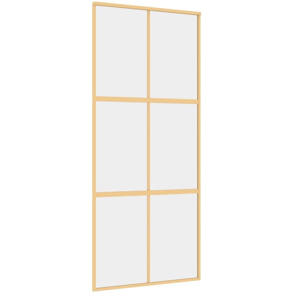Porta Scorrevole Dorata 90x205 Vetro Trasparente Esg Alluminio - Foto 2