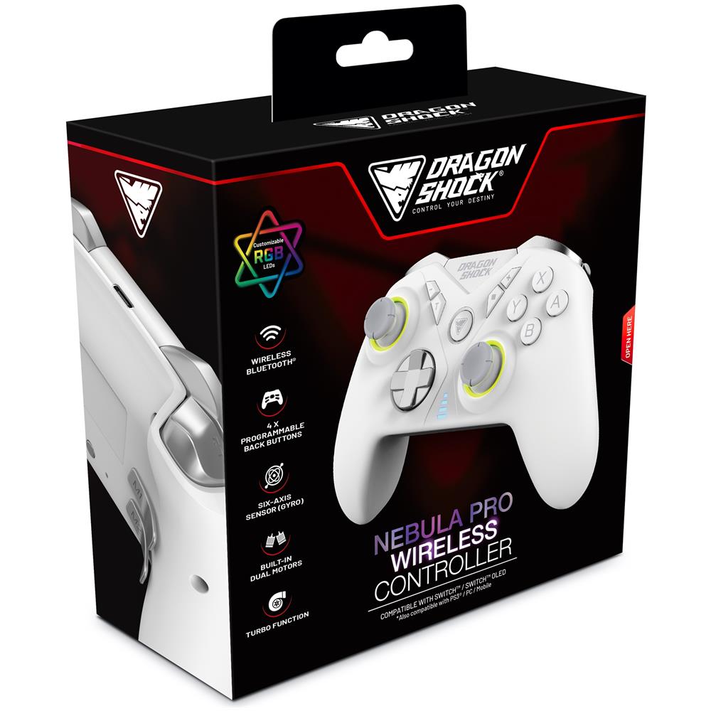 Nebula Pro - Controllore Wireless Pro Bianco Compatibile Con Nintendo Switch - Switch Lite - Switch Oled - Ps3 - Pc - Android - Foto 2