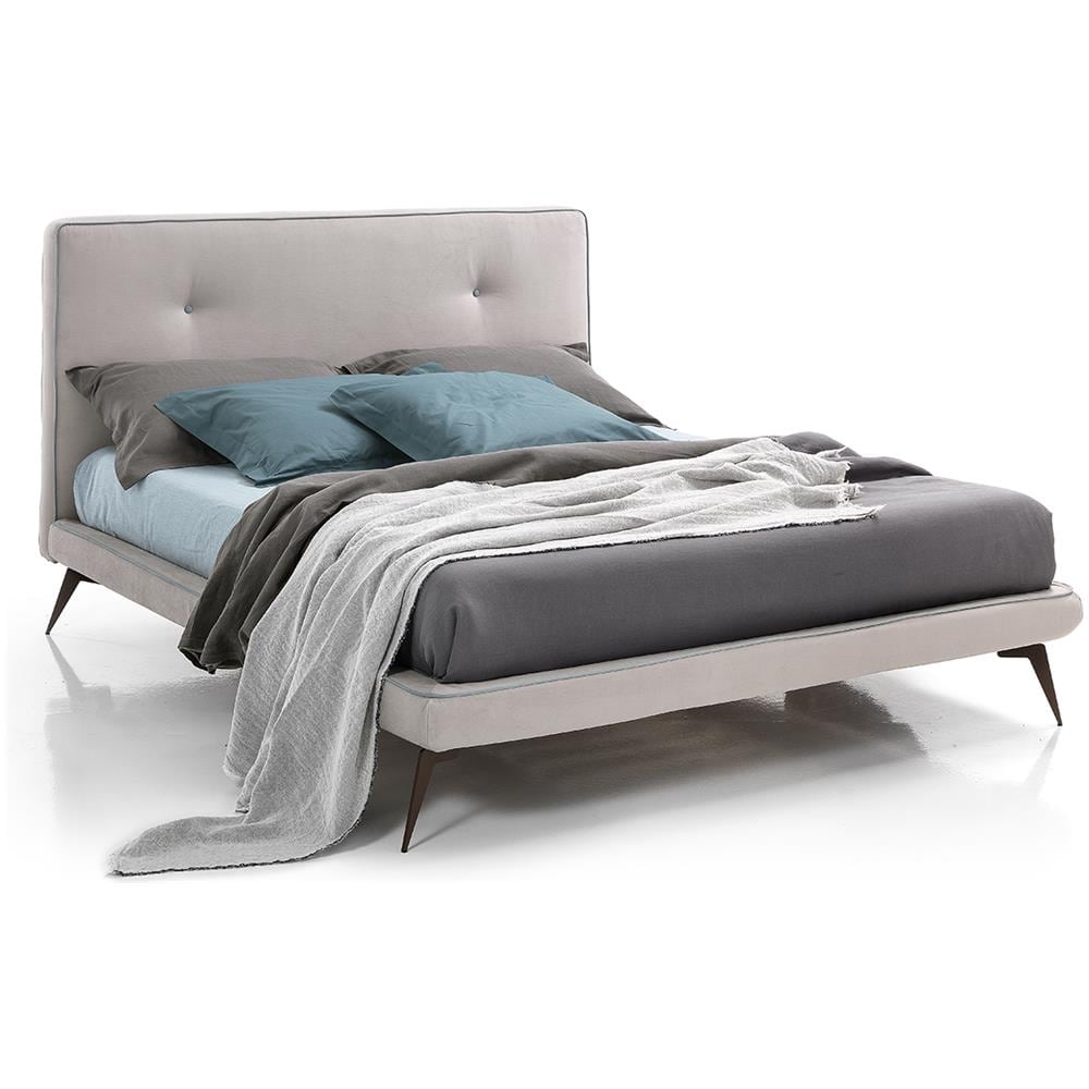 Letto Matrimoniale. Modello Dublin, Rete Per Materasso Da 160x200 Cm, Piedini In Metallo, Tessuto Giroletto Sfoderabile, Made In Italy - Foto 1