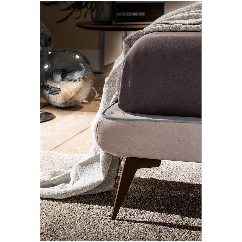 Letto Matrimoniale. Modello Dublin, Rete Per Materasso Da 160x200 Cm, Piedini In Metallo, Tessuto Giroletto Sfoderabile, Made In Italy - Foto 6