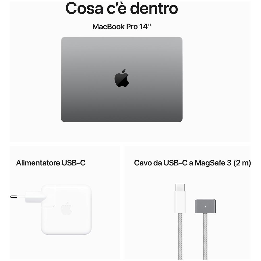 MacBook Pro 14'' M3 chip con 8-core CPU e 10-core GPU, 1TB SSD - Grigio Siderale - Foto 10