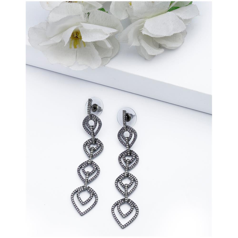 Orecchini Pendenti a Goccia Lacrima Viola - Foto 1