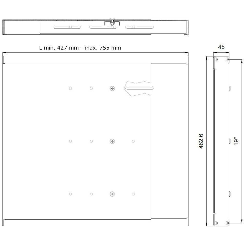 I-CASE TRAY-12-BK - Mensola estensibile per Rack 19'' 1U Nero 4 punti - Foto 2