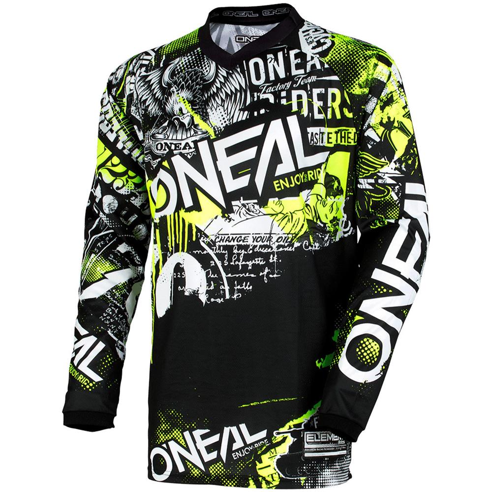 Maglia Mx Bambino 2019 Element Attack Nero Neon Giallo (l Bambino, Nero) - Foto 1