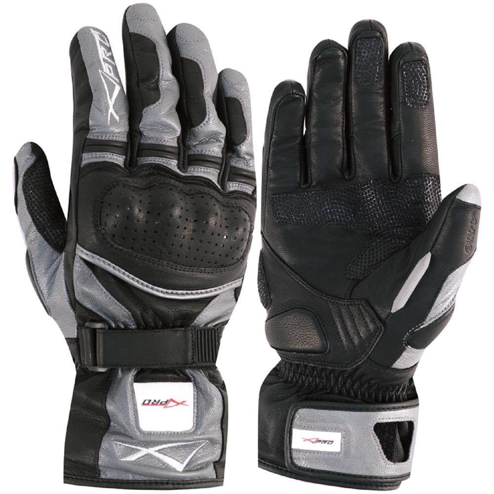 Guanto Sport Moto Pelle Corto Foderato Protezioni Imbottito Sportivo Argento S - Foto 1