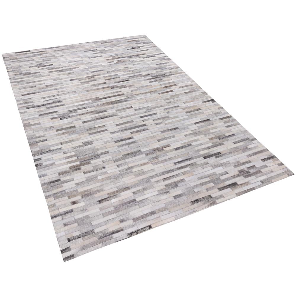 Tappeto In Pelle In Colore Grigio 140 X 200 Cm Ahilli - Foto 1