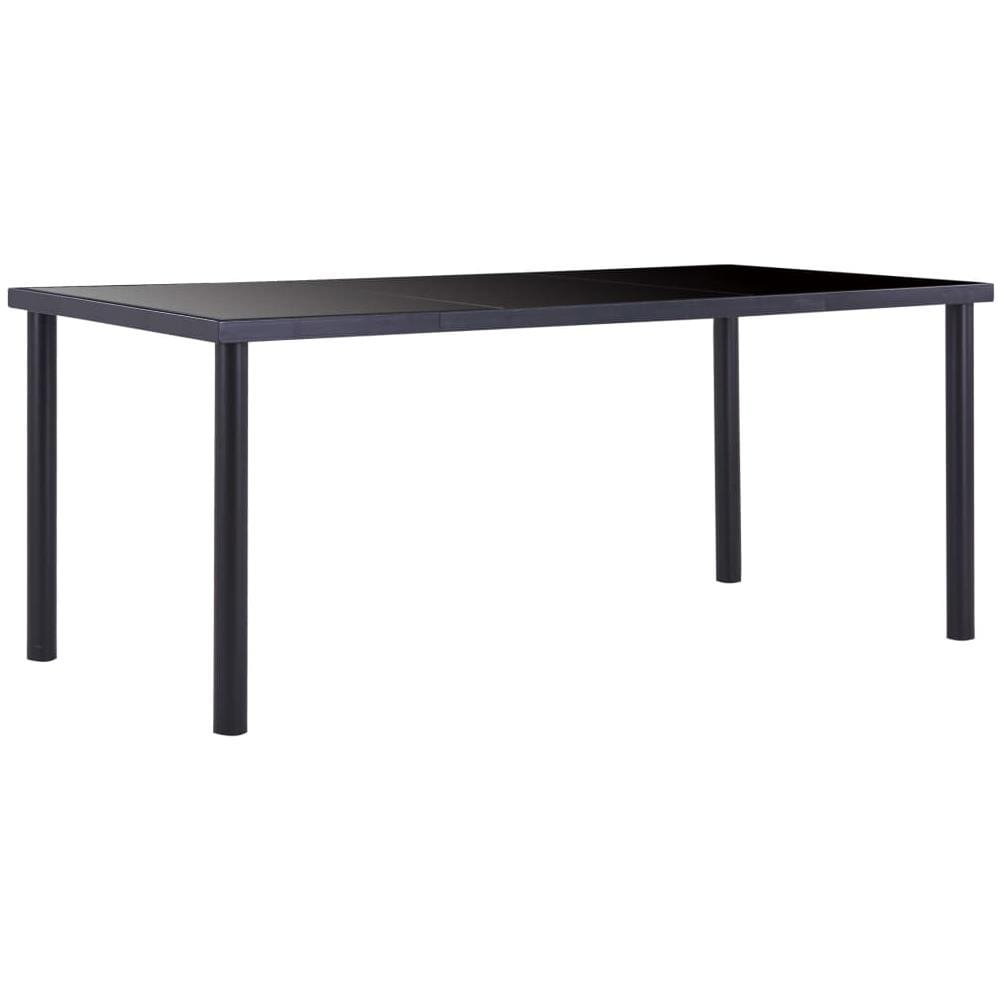 Tavolo Da Pranzo Nero 180x90x75 Cm In Vetro Temperato - Foto 1