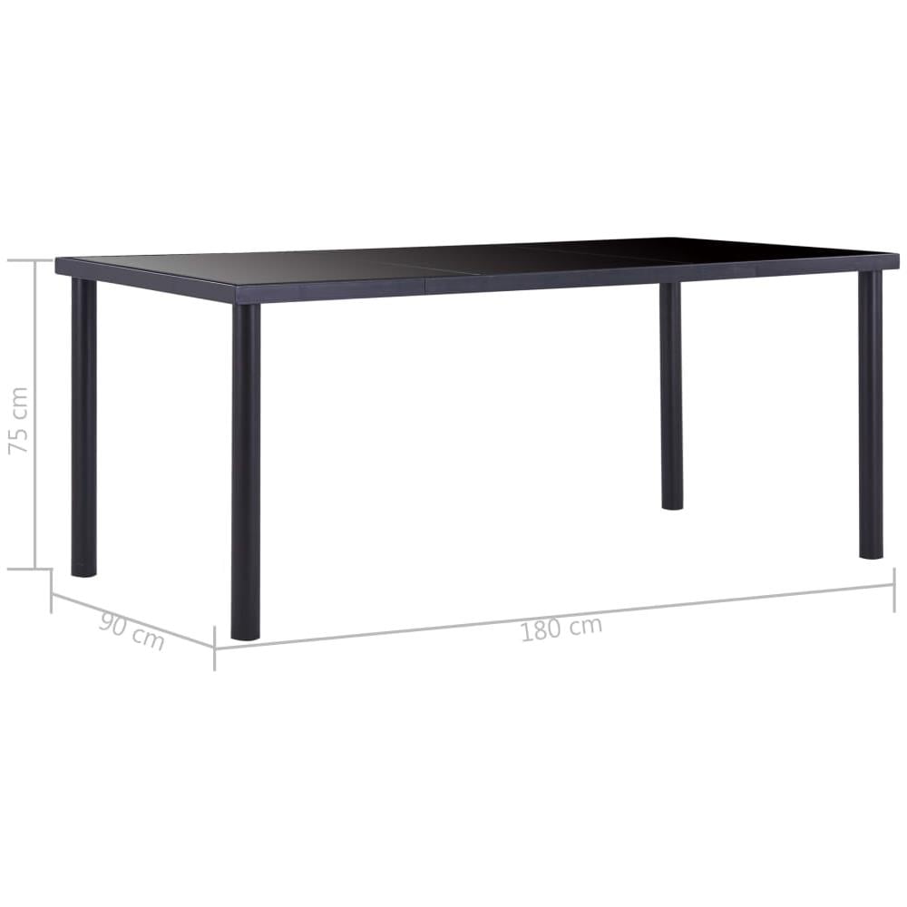 Tavolo Da Pranzo Nero 180x90x75 Cm In Vetro Temperato - Foto 5