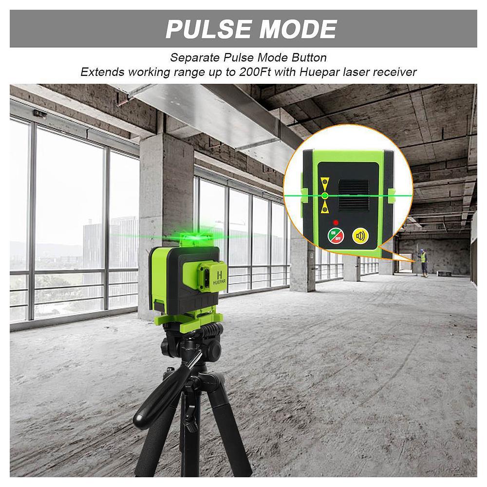904dg 16 Linee 3d Di Livello 360 ° Laser, 16 Linee Autolivellante Fascio Verde, 4 X 360 ° Livellamento Orizzontale E Verticale, Con Telecomando E La Batteria Agli Ioni Di Litio Per Il Pavimento - Foto 6