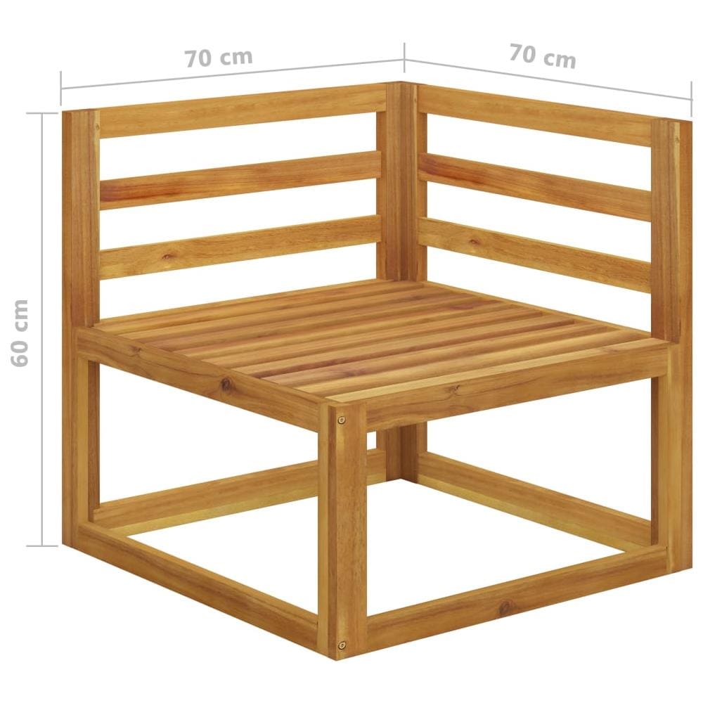 Divano Angolare Modulare Cuscini Grigio Scuro Massello Acacia - Foto 5