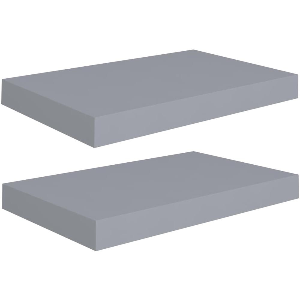 Scaffali A Parete 2 Pz Grigi 40x23x3,8 Cm In Mdf - Foto 2
