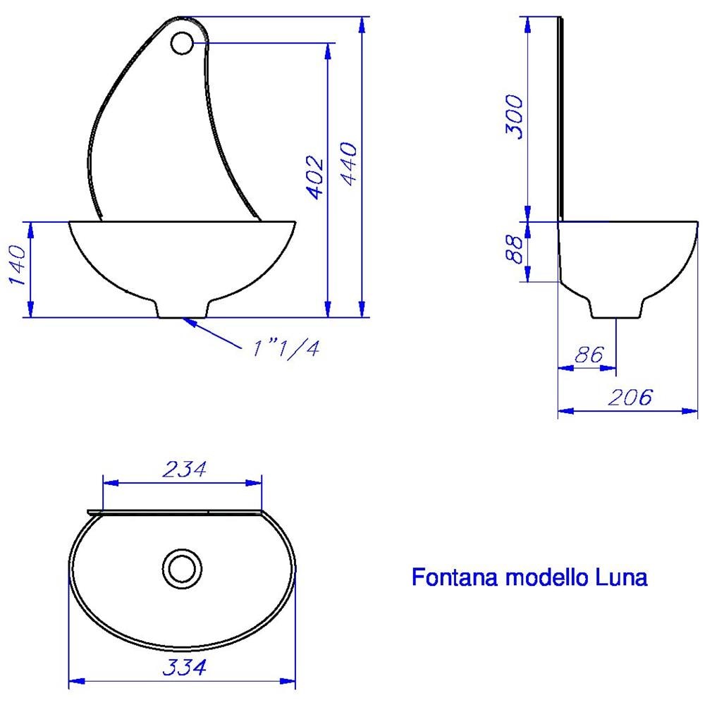 Fontana A Muro Mod. luna Senza Rubinetto Per Casa Giardino Terrazzo Lavabo Lavello Esterno - Foto 3