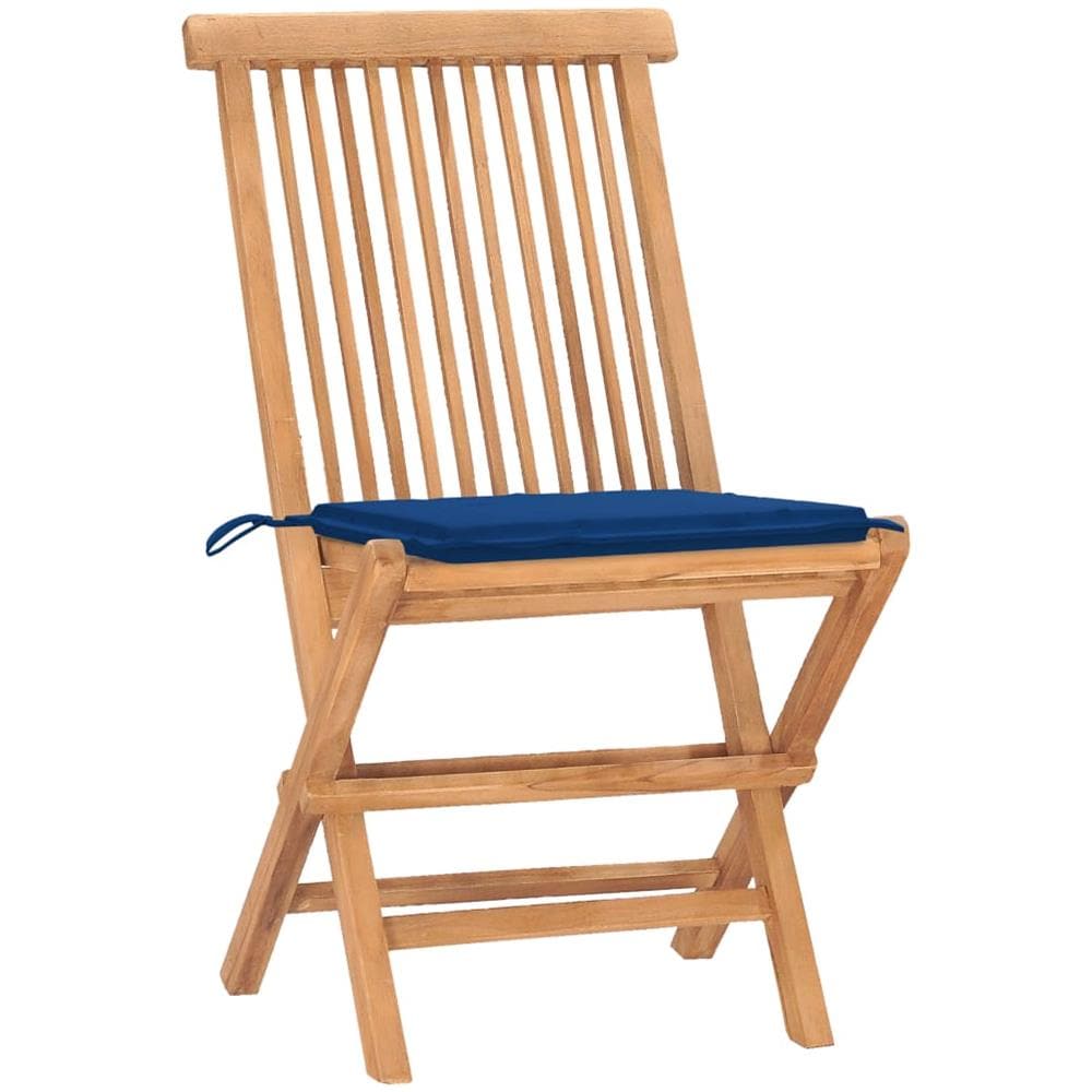 Set da Pranzo Giardino Pieghevole 3 pz Cuscino Massello di Teak - Foto 2