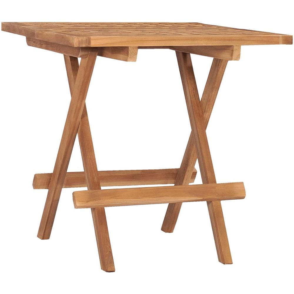 Set da Pranzo Giardino Pieghevole 3 pz Cuscino Massello di Teak - Foto 3