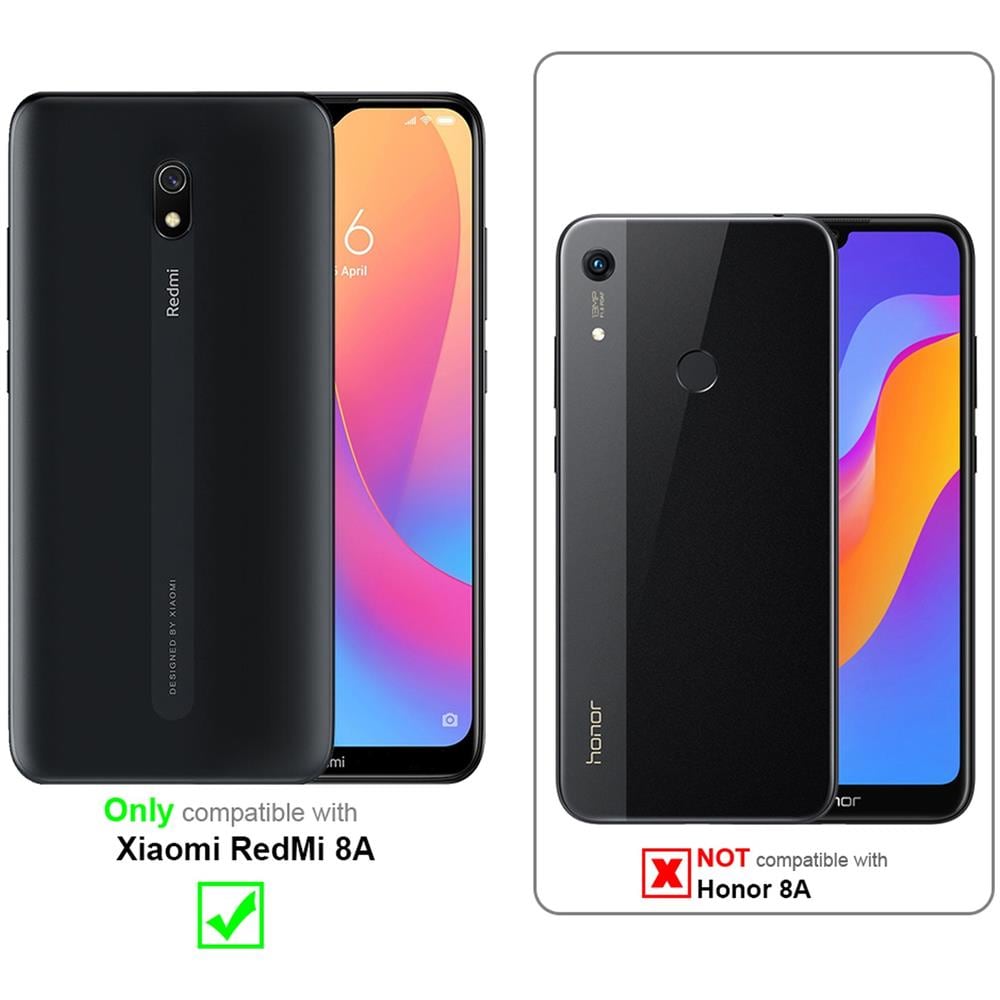 Custodia Compatibile Con Xiaomi Redmi 8a In Rosso Mela - Coperchio Protettiva Con Chiusura Magnetica, Funzione Stand E Tasca Per Le Carte - Foto 2