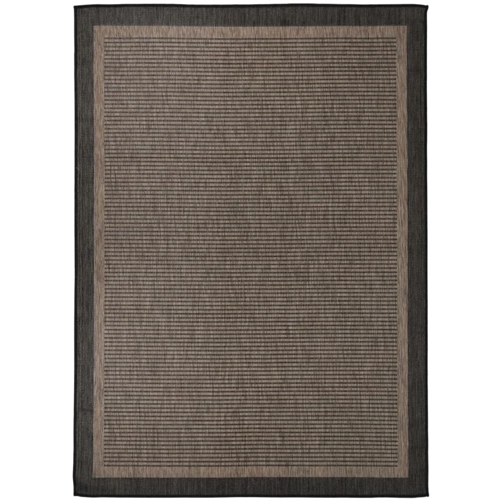 Tappeto Da Esterni A Tessitura Piatta 200x280 Cm Marrone Scuro - Foto 1