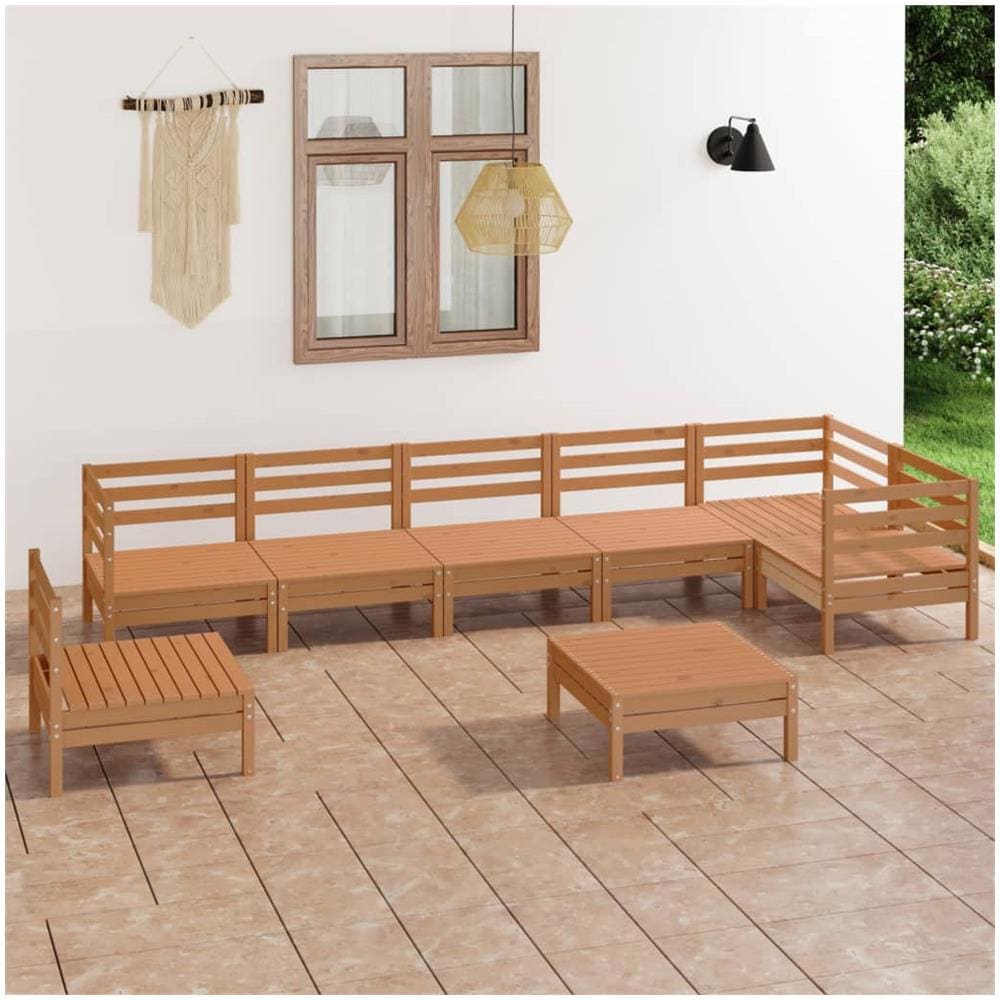 Set di divani da esterno 5 Pezzo Naturale