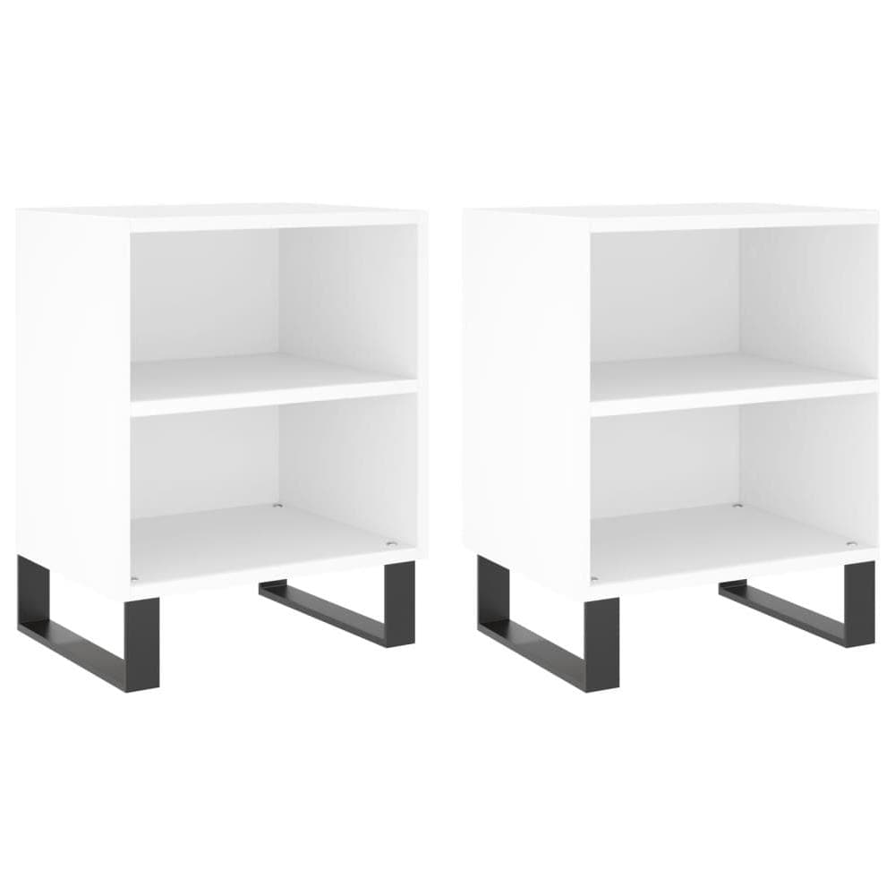 Comodini 2 Pz Bianchi 40x30x50 Cm In Legno Multistrato - Foto 1