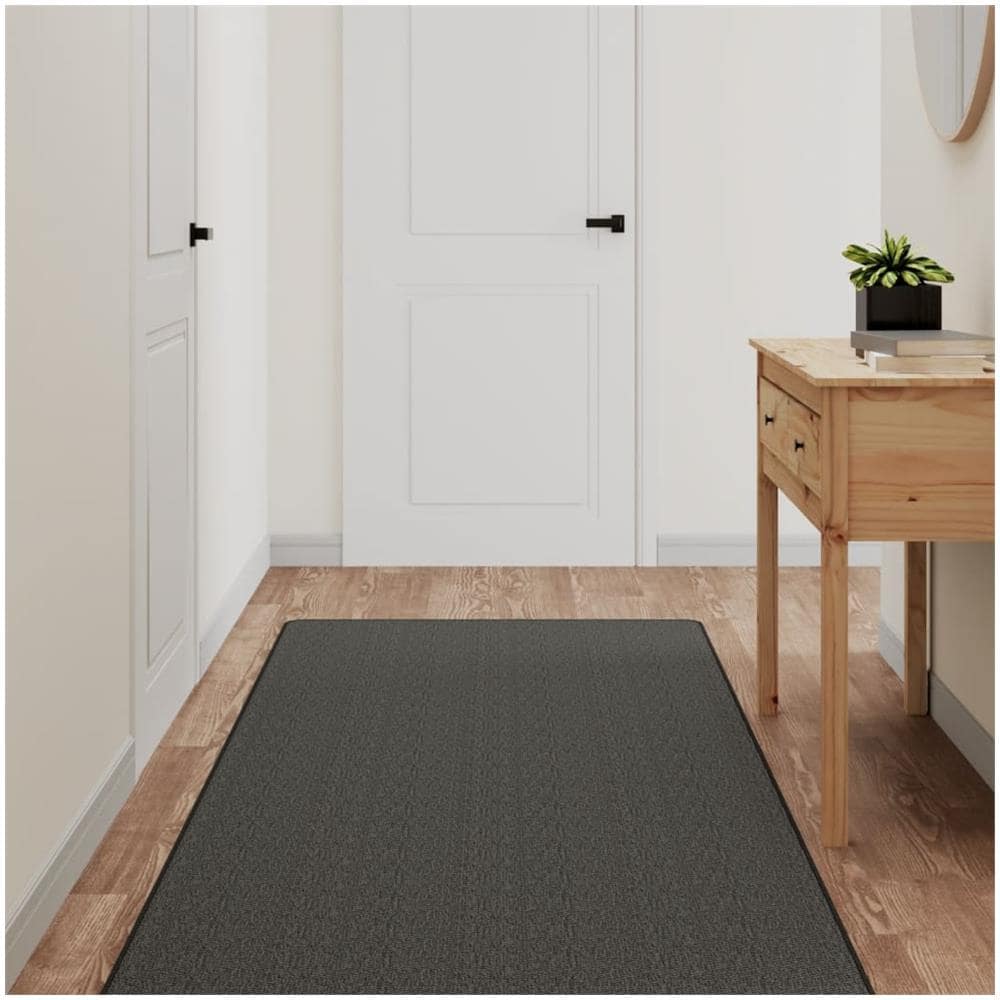Tappeto Corsia Aspetto Sisal Antracite 80x250 Cm - Foto 1