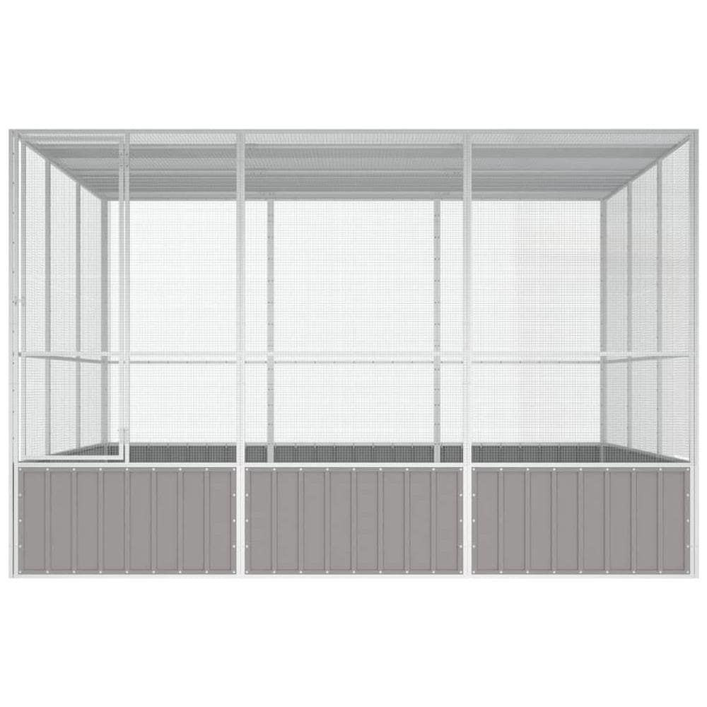 Gabbia per Uccelli Grigia 302,5x324,5x211,5 cm Acciaio Zincato - Foto 2