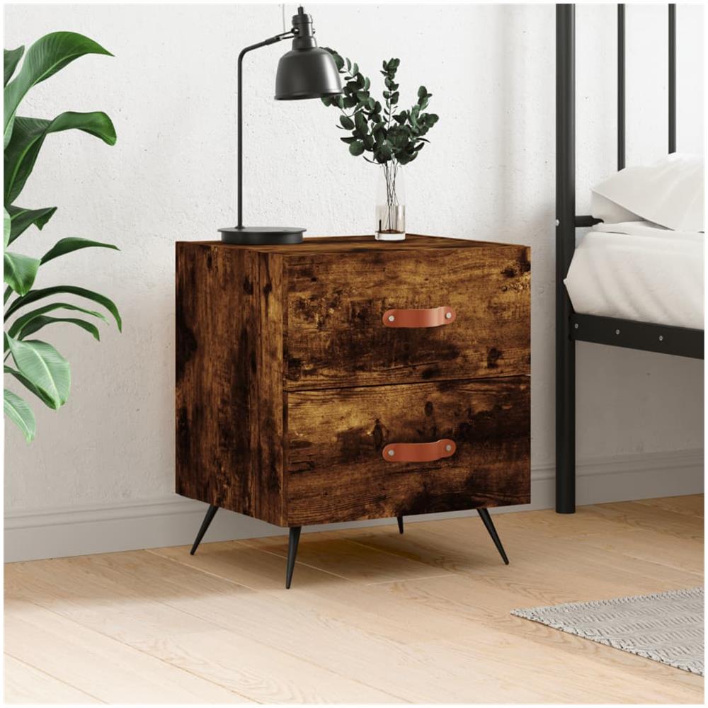 Comodino Rovere Fumo 40x35x47,5 Cm In Legno Multistrato - Foto 1