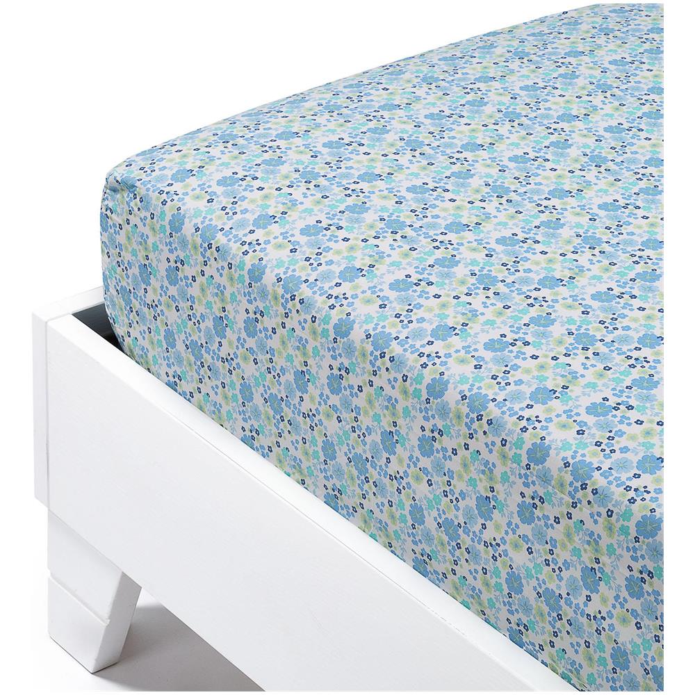 Lenzuolo Inferiore Provenza In Cotone Colore Blu Misura Singolo - Foto 1