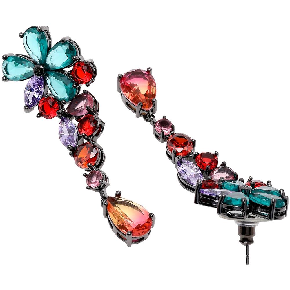 Orecchini a Goccia Floreali Multicolori - Foto 2