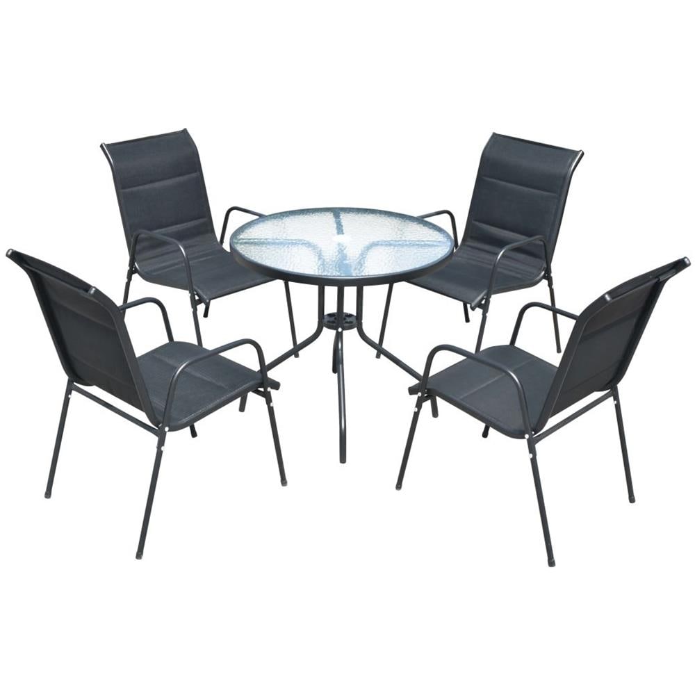 Set Mobili Da Giardino 5 Pz 80x71 Cm Nero - Foto 1