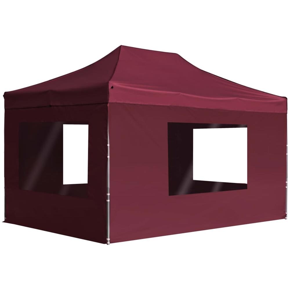 Gazebo Professionale Pieghevole Alluminio Pareti 4,5x3m Rosso - Foto 1